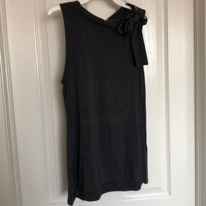 Banana republic top with bow, dark grey